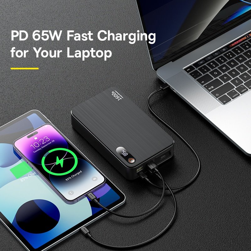 Jump Starter Power Bank 16000mAh Portable Power Station Starting Device With PD 65W For Car Battery Charger Booster Baseus 1600A - Image 3