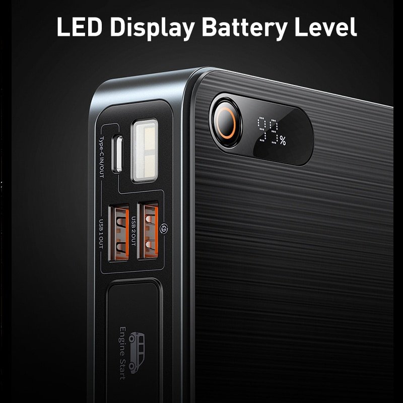 Jump Starter Power Bank 16000mAh Portable Power Station Starting Device With PD 65W For Car Battery Charger Booster Baseus 1600A - Image 6